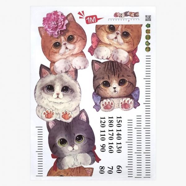 성장기록 키재기 시트지 고양이