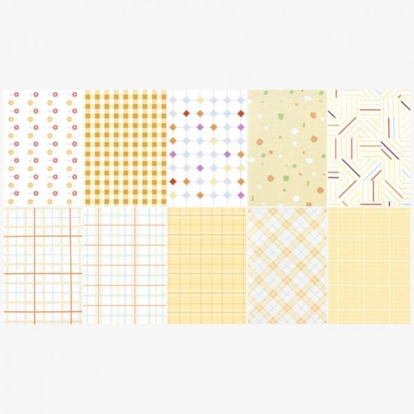 패턴 미니 메모지 옐로우