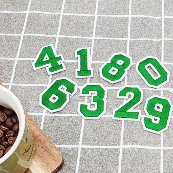 의류 패치 숫자 초록