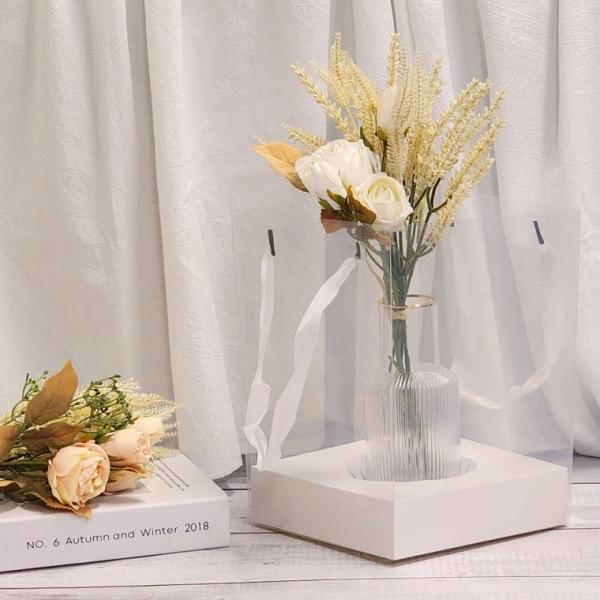 꽃 포장 투명 사각 캐리어 5매