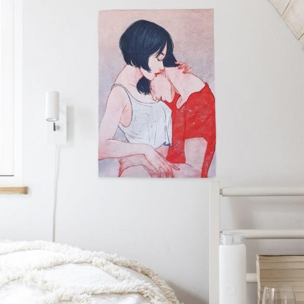 대형 패브릭 포스터 커플세로 S