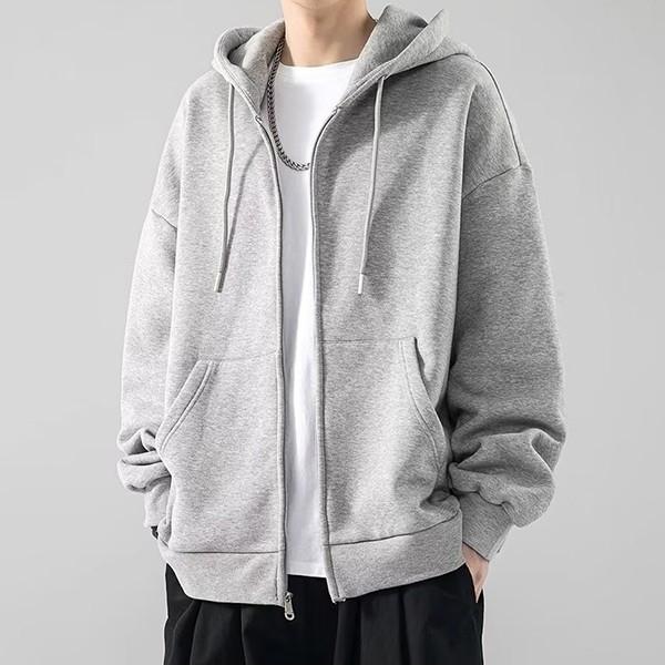 3컬러 남성 데일리 무지 캐주얼 후드 집업 IS-JK48