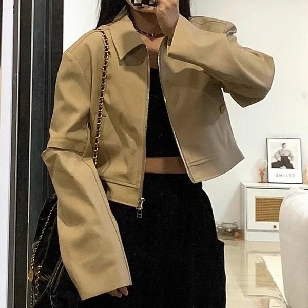데일리 포켓 여성 아우터 포켓 세미크롭 점퍼 LK-J009
