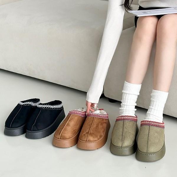 스웨이드 3컬러 여성 통굽 기모 부츠 SD-251004