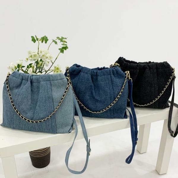 체인 빈티지 데님 데일리 숄더 크로스백 DHH-J01