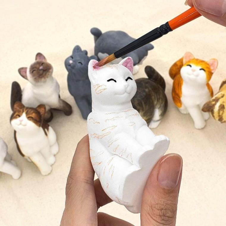 나만의 고양이 만들기 미니어처 반려 DIY 키트 물감 채색 미술 소품 제작