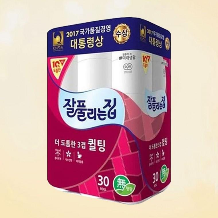 미래 생활 더 토톰한 3겹 퀄팅 30 롤 두루마리 화장지 화장실 휴지 롤휴지 롤화장지