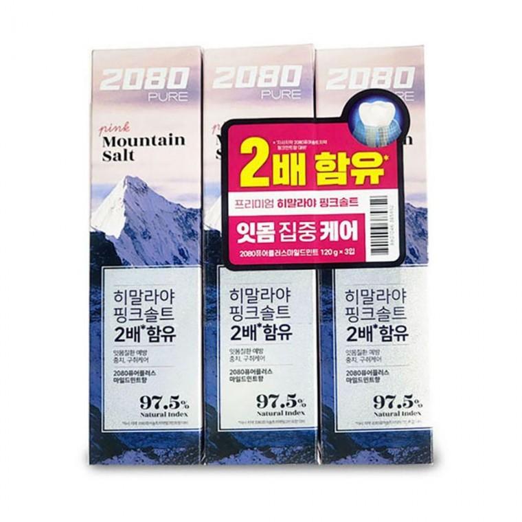 히말라야 핑크 솔트 크리스탈 민트 치약 3개입 생활 용품 잡화 욕실 잇몸 치은염 어른