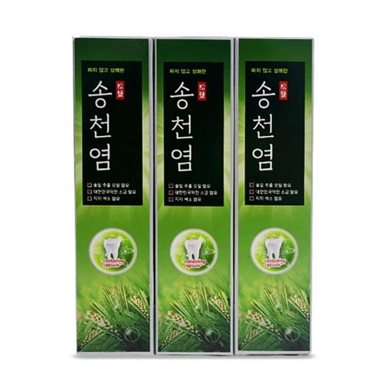 메디안 개운항 솔잎향 짜지 않는 송천염 치약 3개 생활 용품 잡화 욕실 죽염 잇몸