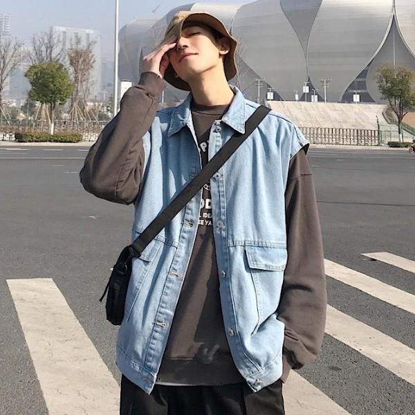 남성청조끼 연청 흑청 베스트 캐쥬얼룩 INSUM26