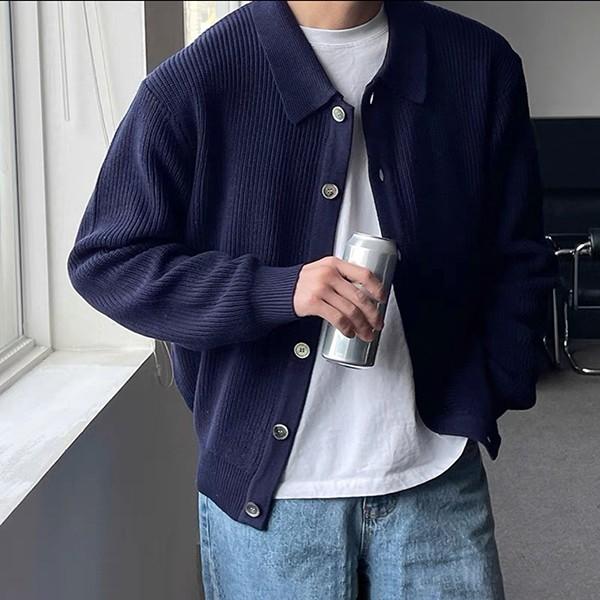 3컬러 남성 캐주얼 심플 카라넥 가디건 자켓 IS-JK18