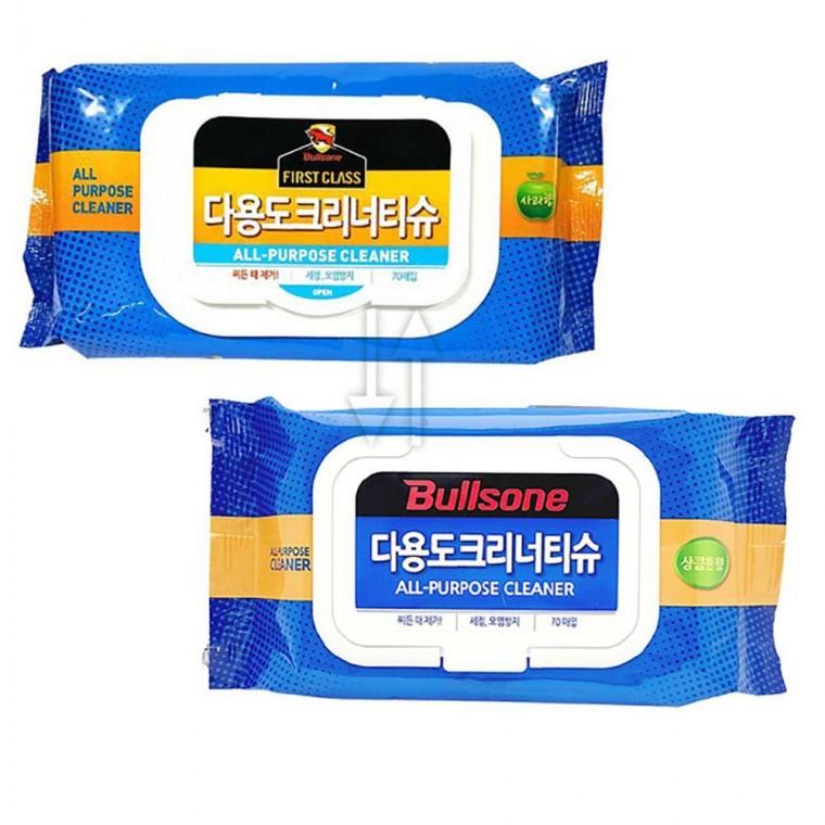 다용도 크리너 티슈 70 매 찌든때 제거 물티슈 클리너 자동차세 차용품 세차 왁스 차량