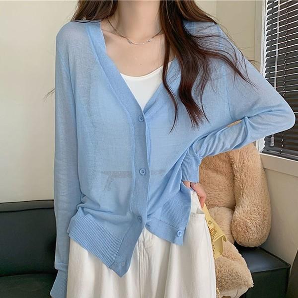 3컬러 여름 시원한 소재 시스루 가디건 WS-N02