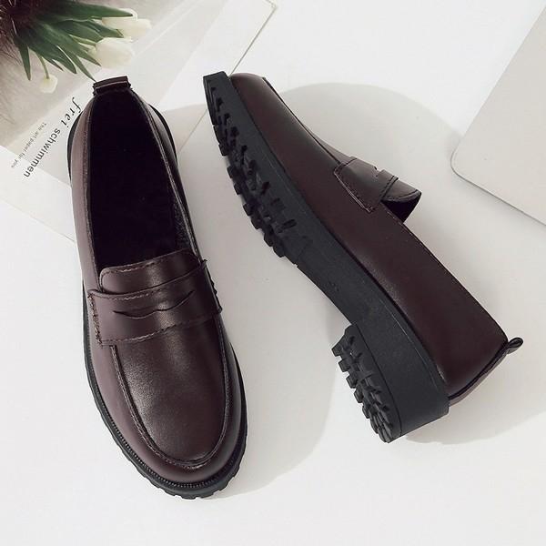 여성 가죽 디자인 낮은굽 2컬러 플랫로퍼 LK-Y688N