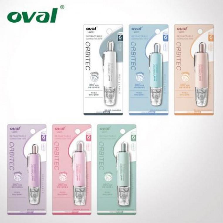 오발 Oval 마카롱 파스텔 노크식 수정테이프 QSR-506