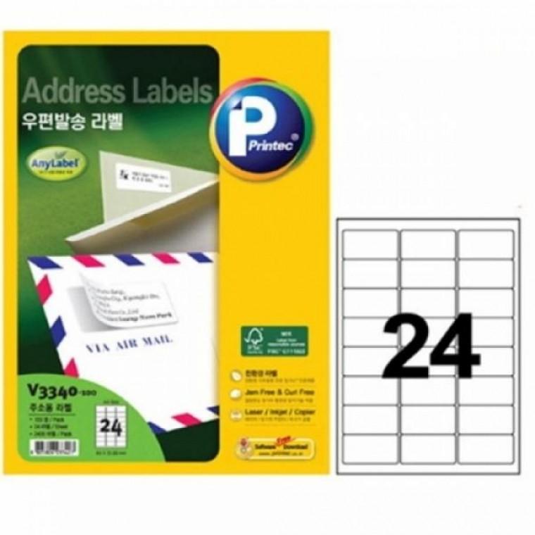 애니라벨 프린텍 V3340 (24칸) (100매) 쇼핑추천 인기상품