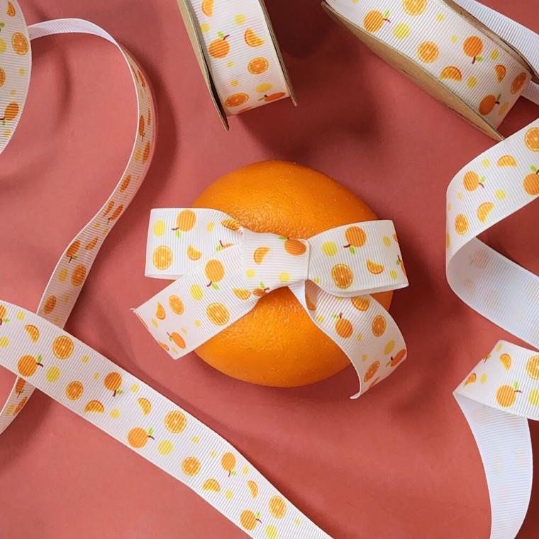 부자재 리본 끈 포장 선물 예쁜 귀여운 오렌지 장식