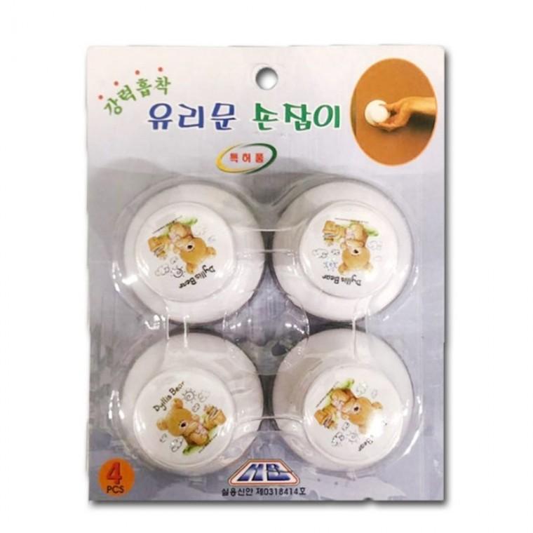 유리문 손잡이 타일 스텐 플라스틱 흡착 문 손잡이 4p