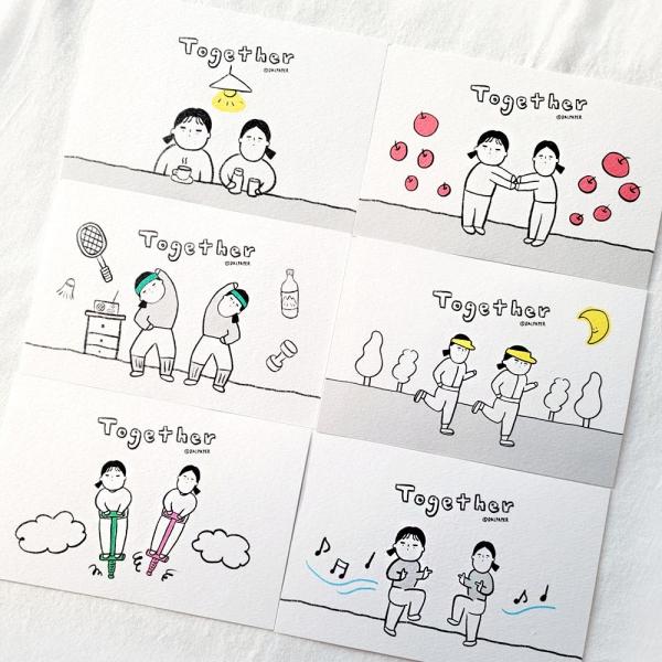 달페이퍼 투게더 6종 엽서 postcard