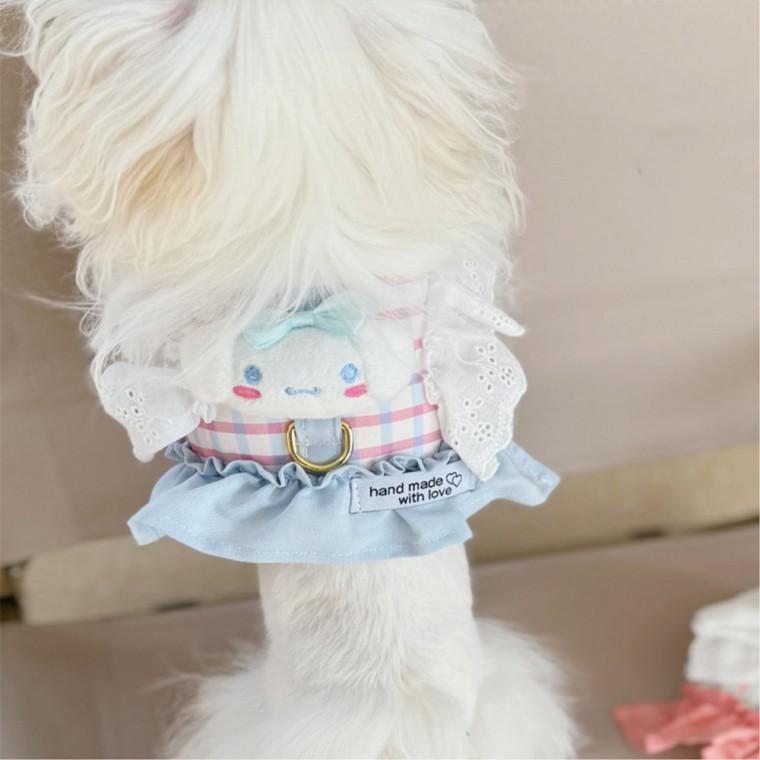 콩쓰몰리 강아지 고양이 귀여운 여름옷 메쉬원단 소형견 중형견 대형견 애견산책 하네스 원피스XS -XL