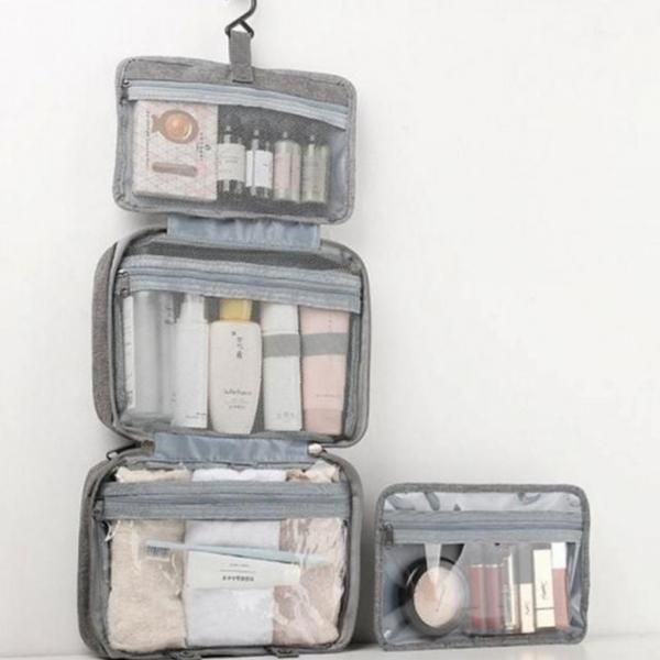 화장품 고리형 간편 파우치 투명 정리함 방수 휴대용 수납용