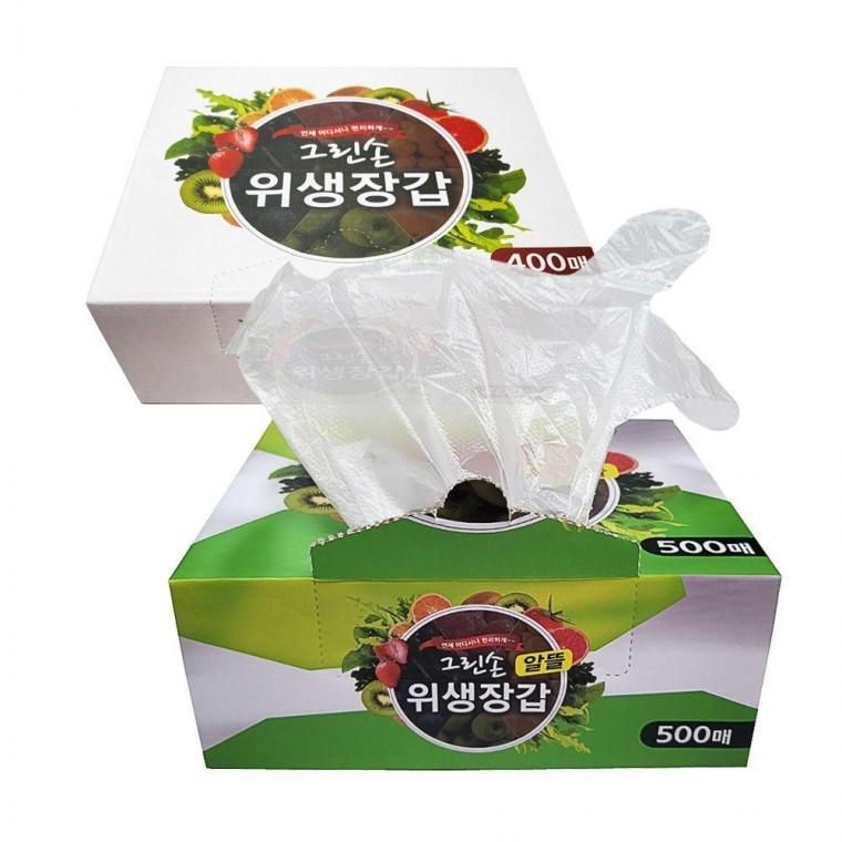그린손 일회용 비닐 장갑 위생 장갑 500매 D 비닐장갑 위생장갑 일회용장갑