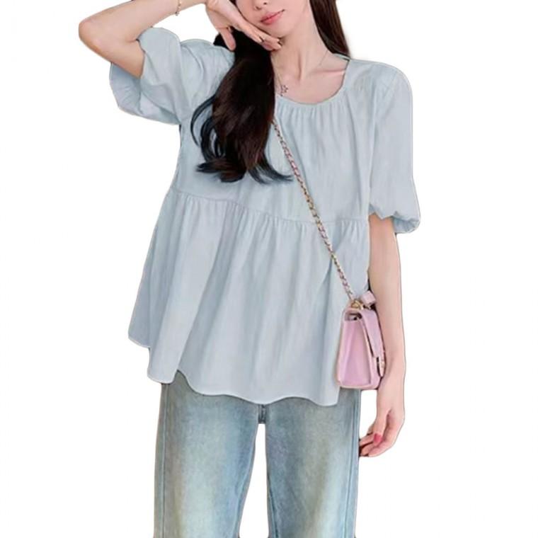 루즈핏 셔츠 블라우스 데일리 인기 여름 퍼프 여성