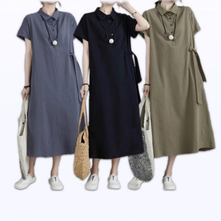린넨 원피스 롱 카라 여름 color 여름 휴가 3 바캉스
