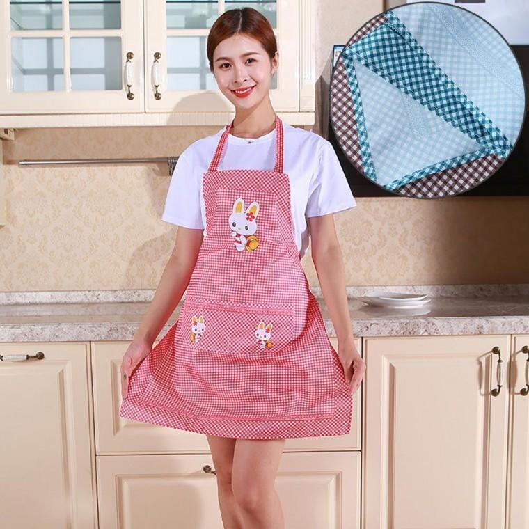 토끼 앞치마 식당 카페 어린이집 미용실 업소용 예쁜 인쇄 주방 바리스타 방수 미용 앞치마 여성 미술