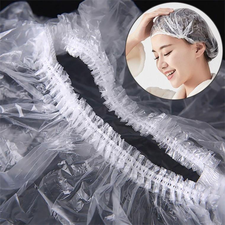 일회용헤어캡 100개 비닐 염색 파마 샤워 헤어캡 염색 일회용샤워캡 헤어캡 실 트리트먼트 비닐 미용
