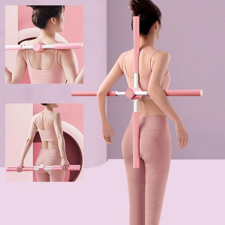 십자 스트레칭봉 요가 홈트 필라테스 기구 운동봉 바 요가봉 허리 등 스트레칭 십자봉 막대