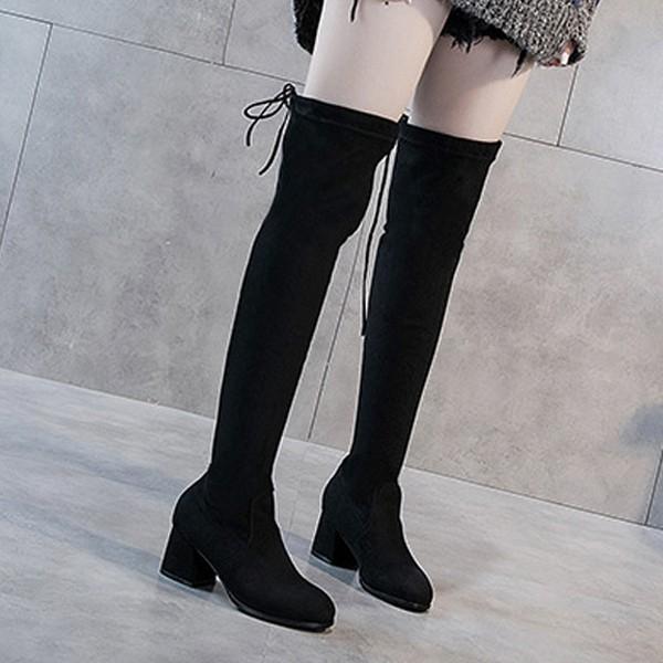 여성 스웨이드 기모안감 가을 따뜻한 롱 부츠 LK-R77T