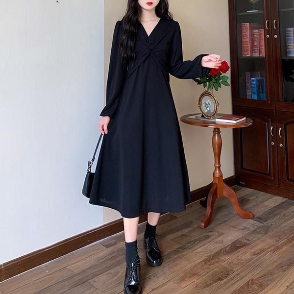 여성 2컬러 블라우스 A라인 패션 원피스 OPC011