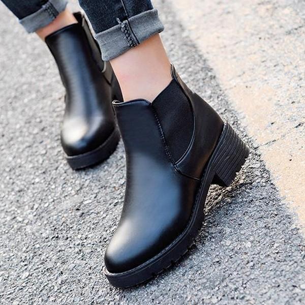 워커힐 부티 힐 워커 첼시 앵클 앵글 부츠 통굽 C189