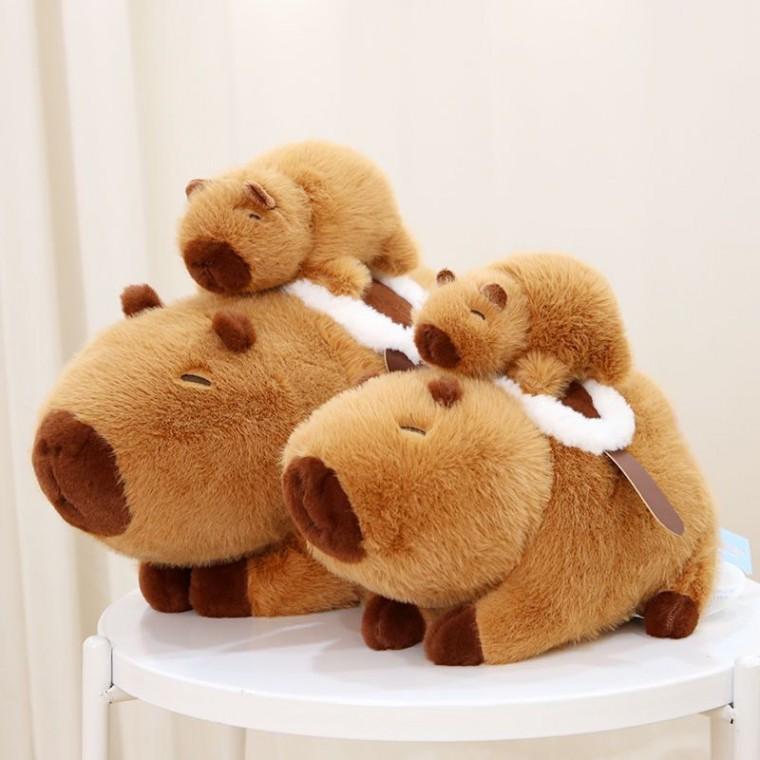 bookaz 엄마 따라가는 카피바라 인형 필로우 쿠션 집들이 인테리어 소품