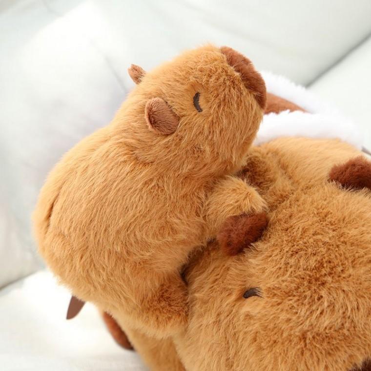 JIYU 엄마 따라가는 카피바라 인형 필로우 쿠션 집들이 인테리어 소품