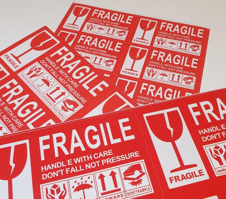 FRAGILE 취급주의 파손주의 택배 박스 이삿짐 이사 배송 상자 스티커