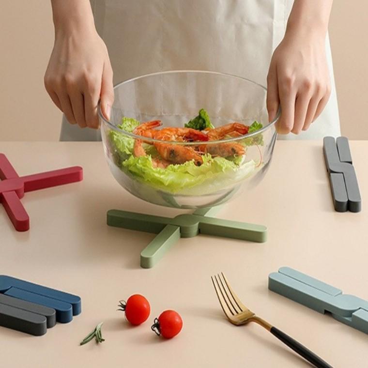 파스텔 컬러 분위기맛집 X자 냄비 그릇 받침대 미끄럼방지 패드 매트