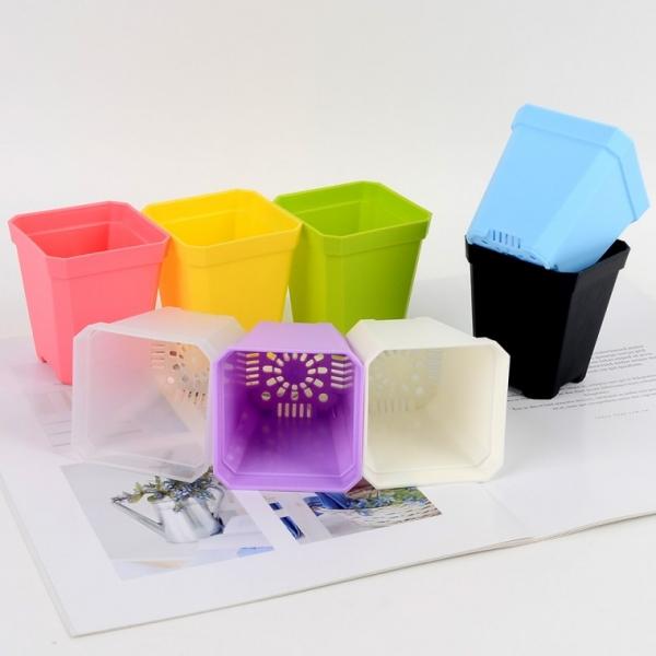 미니 컬러 사각 플라스틱 화분