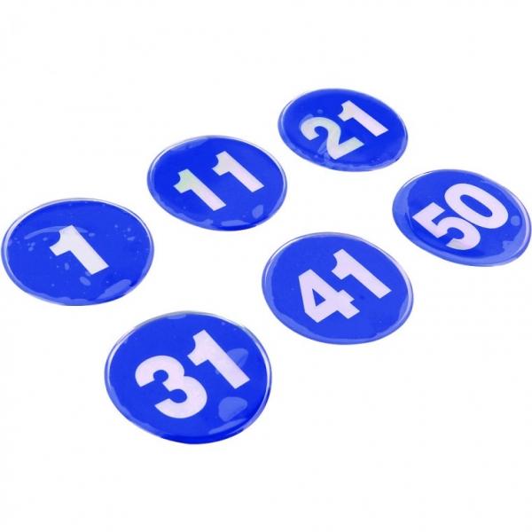 1P 원형 62mm 에폭시 번호판 블루 1-50