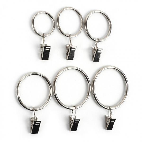 10P 원형 커튼링 집게 실버