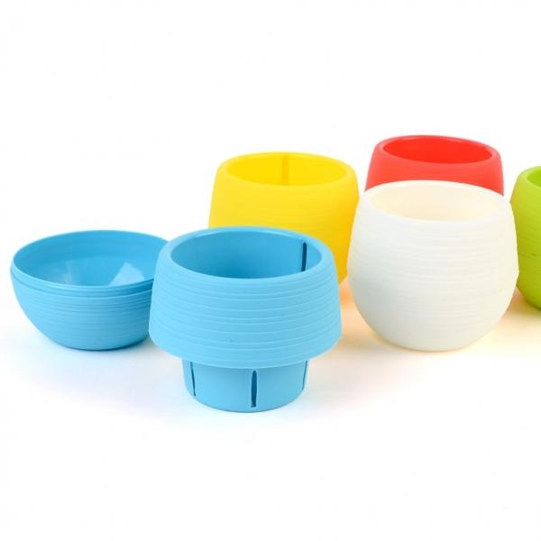 미니 컬러 원형 플라스틱 화분 중형