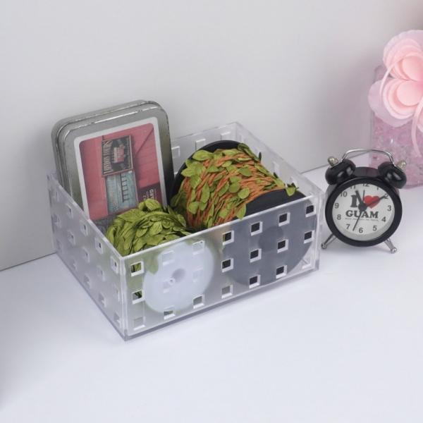적층가능 반투명 사각수납함 140x105