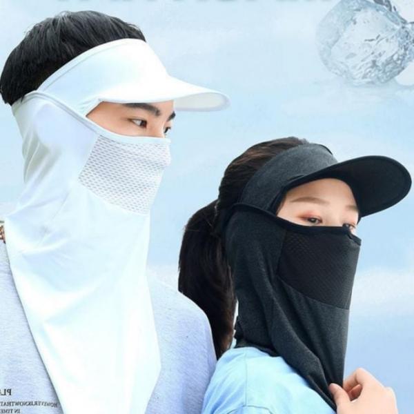 쿨링 스포츠쿨 차단 햇빛 모자 풀커버 마스크 메쉬귀덮는