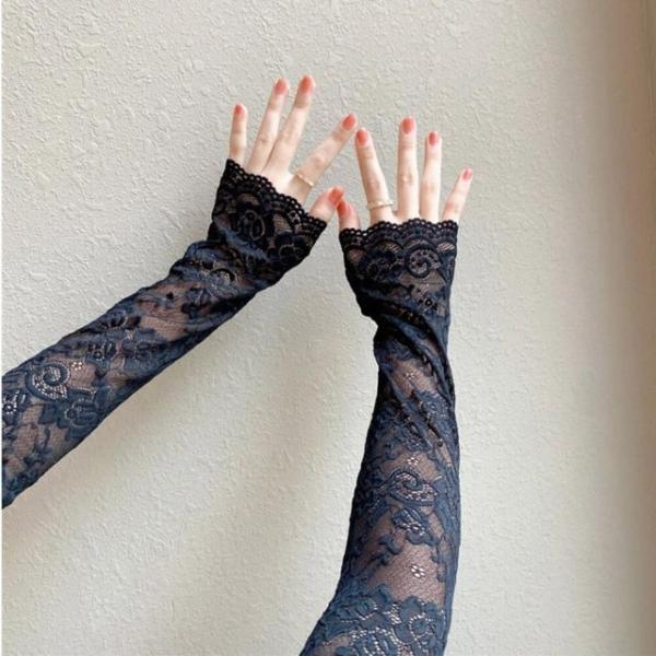 여름 햇빛 차단 스판 망사 레이스 쿨링 여성용 팔토시