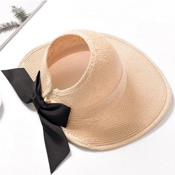 밀짚모자 모자 프레아햇 리본 비치 여름 썬캡