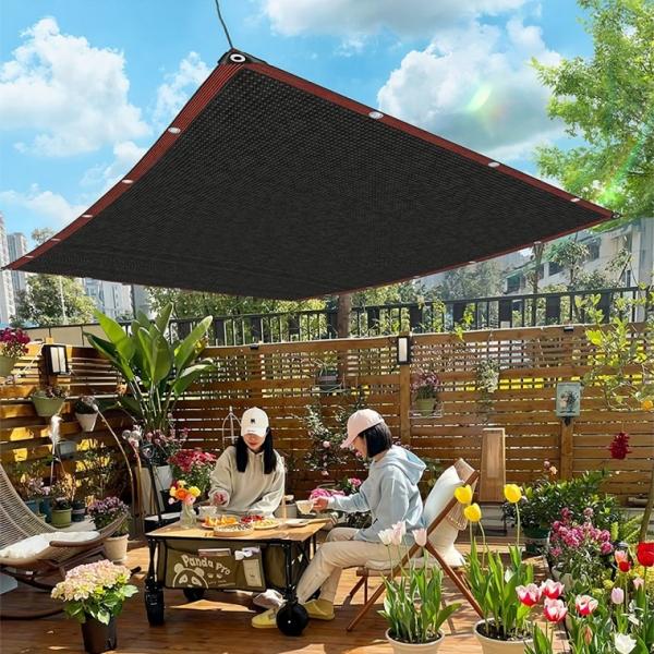 [도매라인] 세이드 차광막 블랙 4m X 5m 대형 차양막 그늘막 타프 가림막 테라스 옥상 천막 햇빛가림막