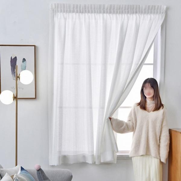 붙이는 나비주름커튼 햇빛차단 비침없는 사생활보호 커튼 커텐 눈부심제로 거실 창문 커튼