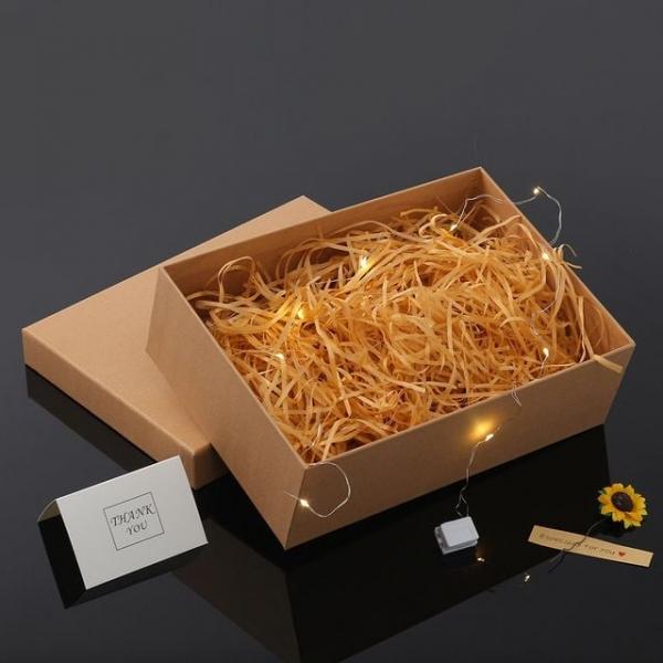 선물포장박스 선물케이스 설렘 조명 선물상자 쇼핑백세트 크라프트 썬플라워 (28x20cm)
