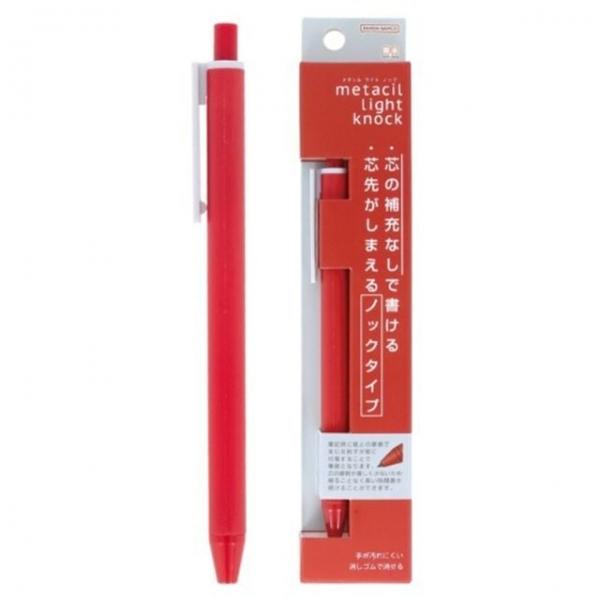 썬스타문구 메타실펜슬 노크식 금속연필 레드